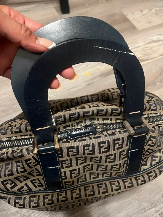 Fendi Brown & Navy FF Logo two way Bag - Picture 11 of 11